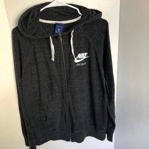 NIKE FULL ZIP COTTON HOODIE JACKET SIZE XL BLACK